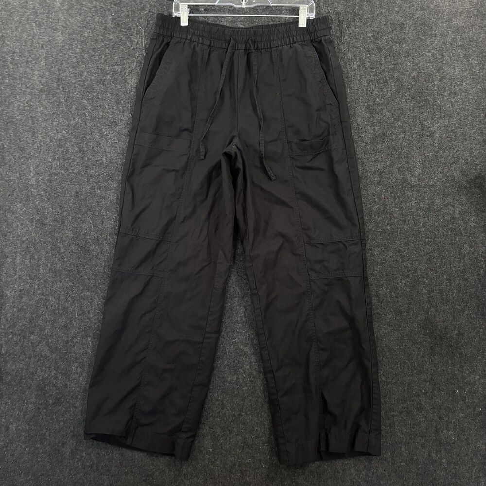 Banana Republic Cargo Pants Women's Large Tall Black Wide Leg Elastic Waist